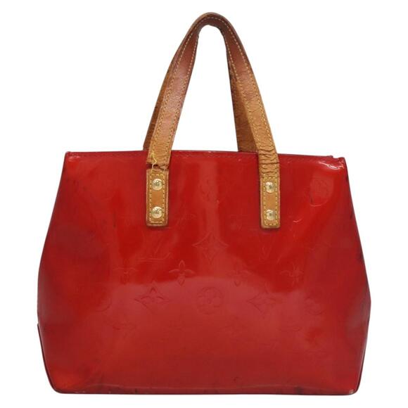 LOUIS VUITTON Monogram Vernis Reade PM Hand Bag Red Rouge M91088 - Picture 3 of 13